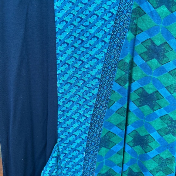 Parsley & Sage Tunic V-Neck Top Women’s M Teal & Navy 3/4 Sleeve Soft - Picture 4 of 6